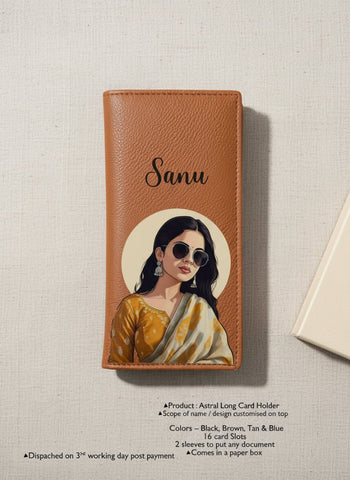 Personalized Astral Long Card Holder Wallet - Custom Name & Design