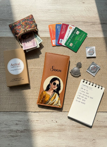 Personalized Astral Long Card Holder Wallet - Custom Name & Design