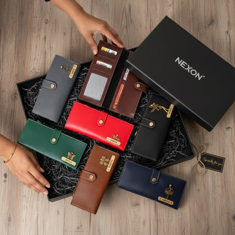Personalized Nexon Vegan Leather Ladies Wallet | Custom Name & Charm
