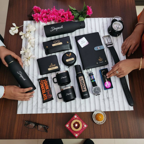 All Black Combo 5.0: Personalized 13-in-1 Luxury Gift Hamper