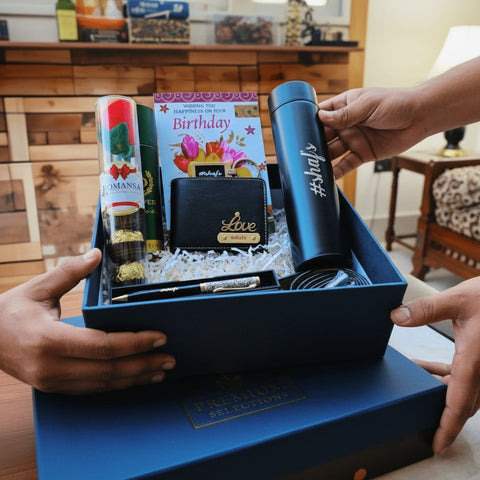 Personalized Men's Gift Hamper | Wallet, Pen, Bottle & More