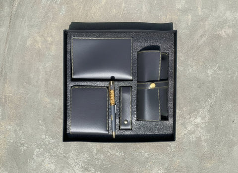 Customizable 5-in-1 Leather Combo Set - Wallet, Passport & More