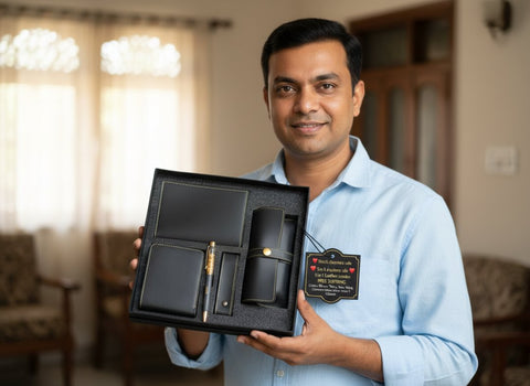 Customizable 5-in-1 Leather Combo Set - Wallet, Passport & More