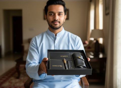 Customizable 5-in-1 Leather Combo Set - Wallet, Passport & More