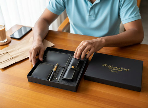 Customizable 5-in-1 Leather Combo Set - Wallet, Passport & More