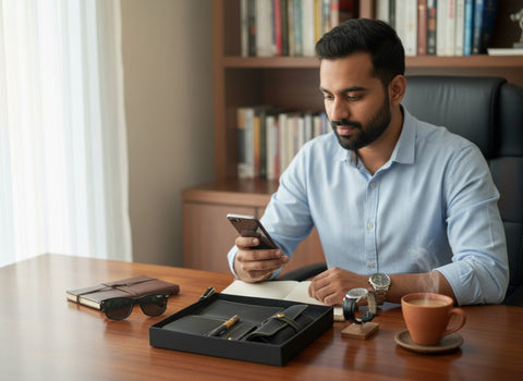 Customizable 5-in-1 Leather Combo Set - Wallet, Passport & More