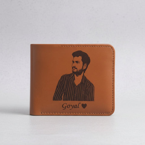Custom Photo Engraved Men's Wallet: Personalize with Name