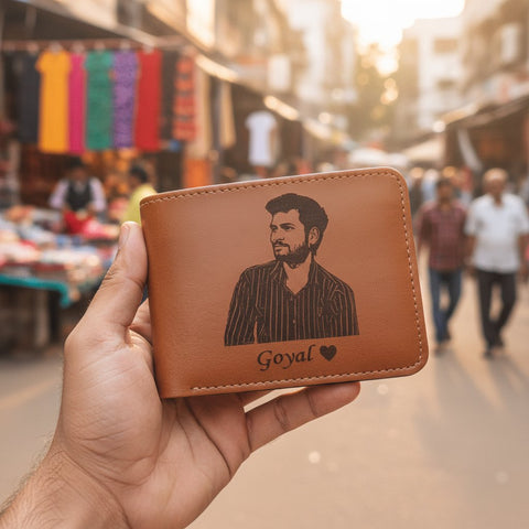 Custom Photo Engraved Men's Wallet: Personalize with Name