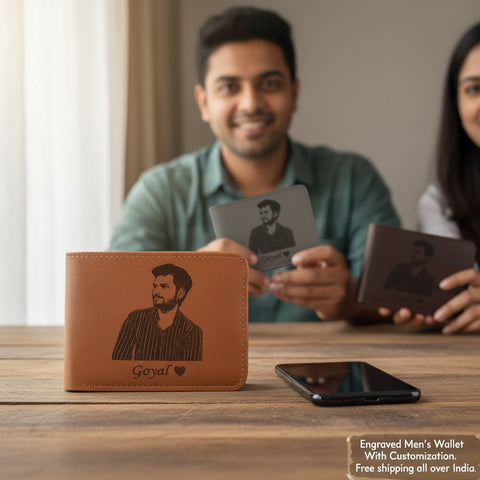 Custom Photo Engraved Men's Wallet: Personalize with Name