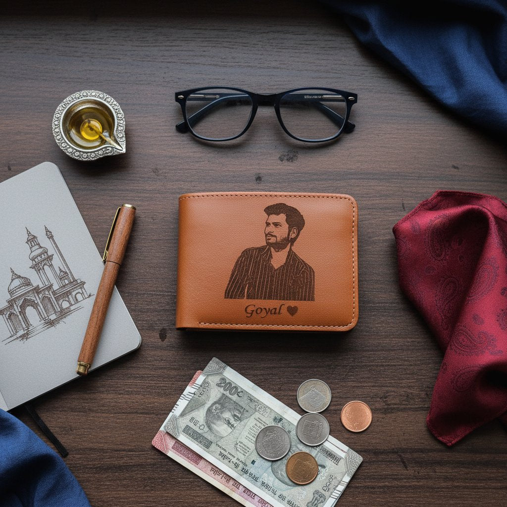 Custom Photo Engraved Men's Wallet: Personalize with Name