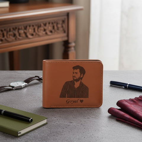 Custom Photo Engraved Men's Wallet: Personalize with Name