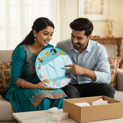 Custom Baby Photo Milestone Acrylic Wall Clock - First Birthday Gift