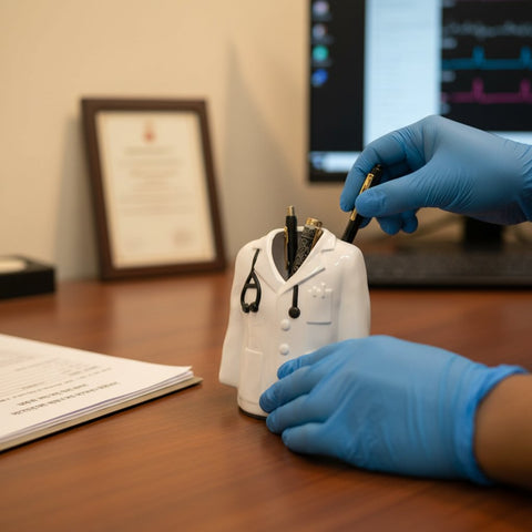 Personalized Doctor Lab Coat Pen Stand | Custom Medical Gift