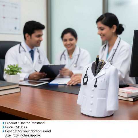 Personalized Doctor Lab Coat Pen Stand | Custom Medical Gift