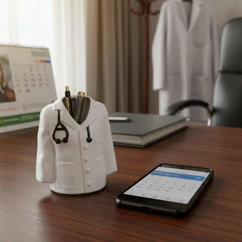 Personalized Doctor Lab Coat Pen Stand | Custom Medical Gift