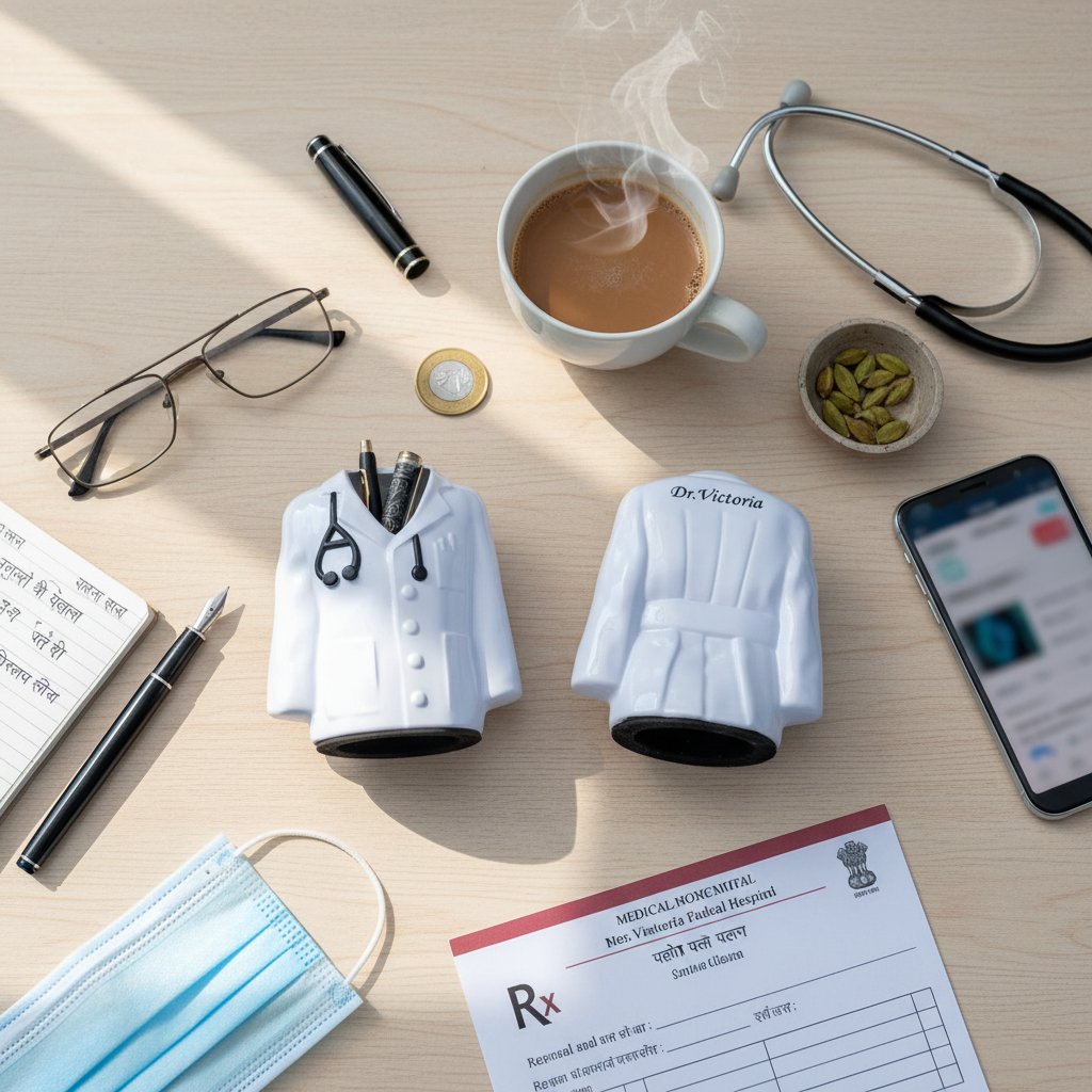 Personalized Doctor Lab Coat Pen Stand | Custom Medical Gift