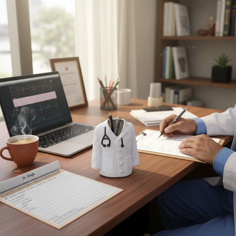 Personalized Doctor Lab Coat Pen Stand | Custom Medical Gift