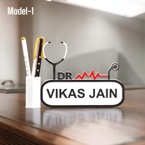 Personalized Doctor Pen Stand | Custom Name Desk Organizer Gift