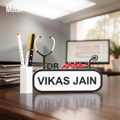 Personalized Doctor Pen Stand | Custom Name Desk Organizer Gift