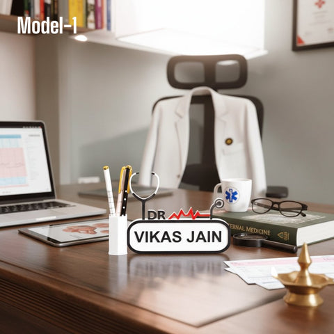 Personalized Doctor Pen Stand | Custom Name Desk Organizer Gift