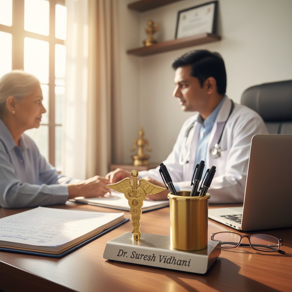 Personalized Doctor's Desk Organizer | Caduceus Pen Stand
