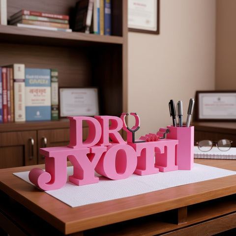 Personalized Doctor Name Pen Stand - 3D Printed Desk Organizer