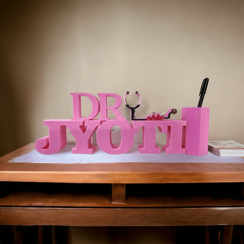 Personalized Doctor Name Pen Stand - 3D Printed Desk Organizer