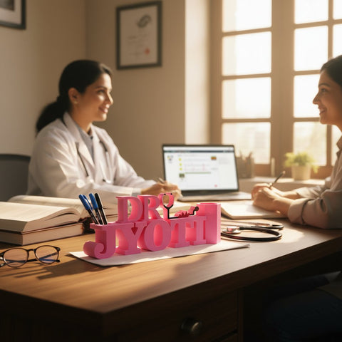 Personalized Doctor Name Pen Stand - 3D Printed Desk Organizer