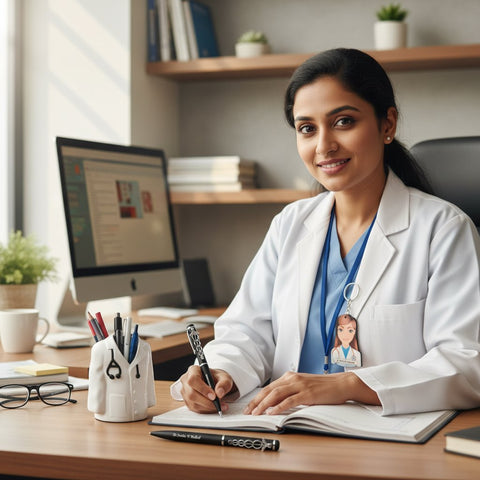 Personalized Doctor Pen Stand & Keychain Combo - Perfect Medical Gift