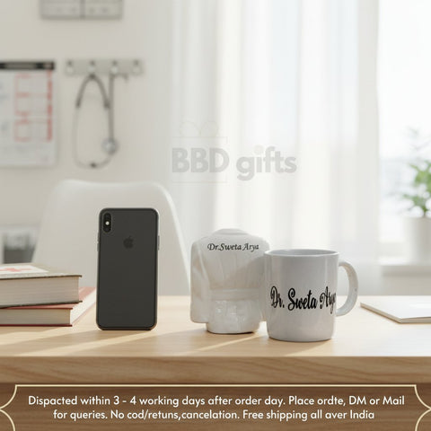 Personalized Doctor Mug & Pen Stand Gift Set - Custom Name