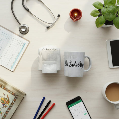 Personalized Doctor Mug & Pen Stand Gift Set - Custom Name