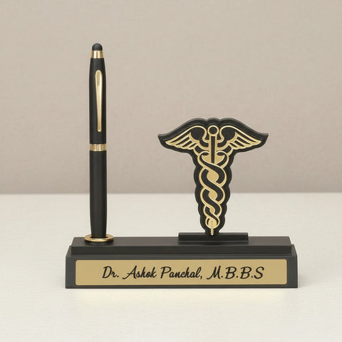Personalized Doctor Pen Stand & Desk Nameplate - Custom Doctor Gift