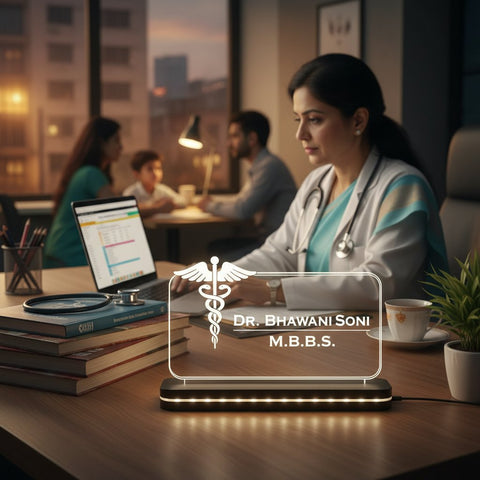 Personalized LED Doctor Table Lamp | Custom Medical Gift 🎁