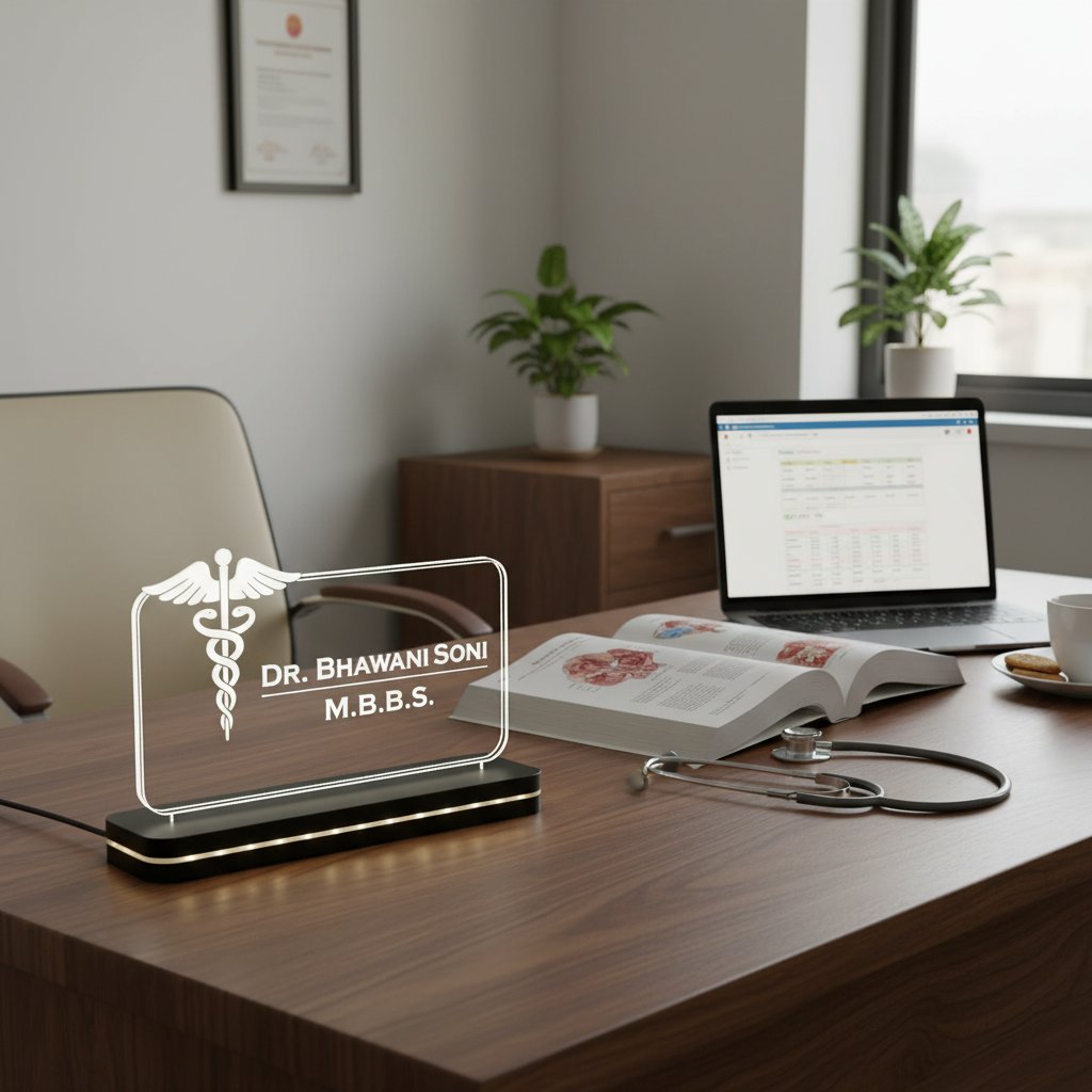 Personalized LED Doctor Table Lamp | Custom Medical Gift 🎁