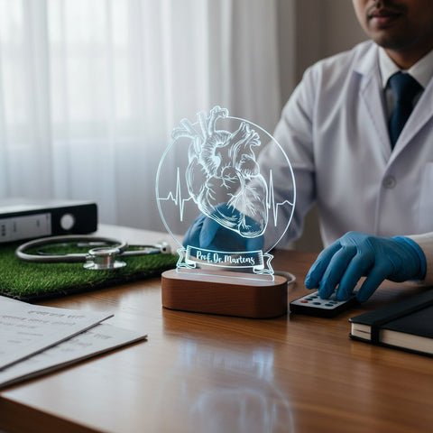 Personalized Cardiologist LED Lamp | Custom Heart Doctor Gift