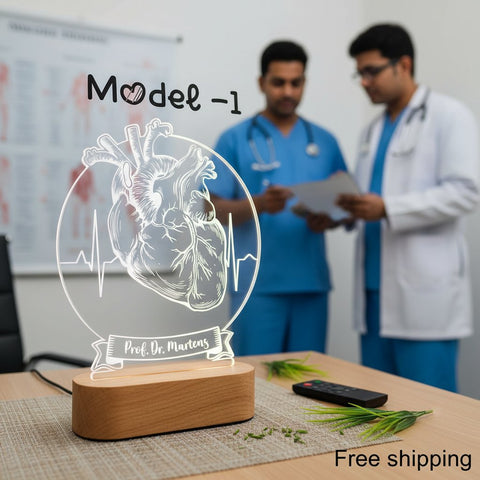 Personalized Cardiologist LED Lamp | Custom Heart Doctor Gift