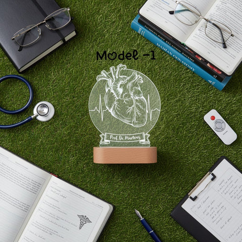 Personalized Cardiologist LED Lamp | Custom Heart Doctor Gift