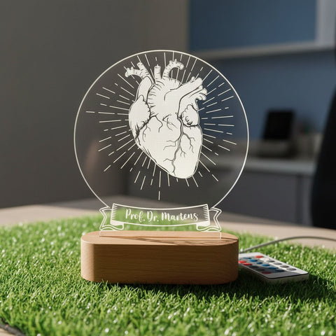Personalized Cardiologist LED Lamp | Custom Heart Doctor Gift