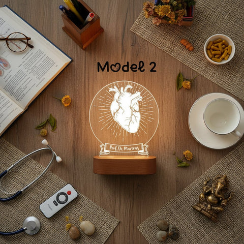 Personalized Cardiologist LED Lamp | Custom Heart Doctor Gift