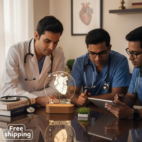 Personalized Cardiologist LED Lamp | Custom Heart Doctor Gift