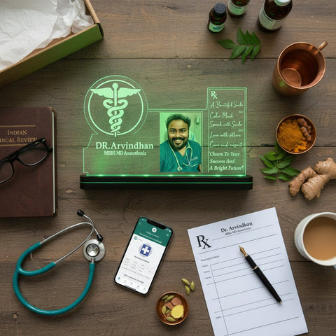 Custom Doctor LED Name Plate with Photo & Quote | Perfect Gift