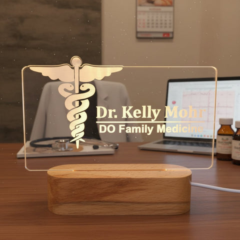 Custom Doctor Illusion Lamp - Personalized Medical Professional Gift