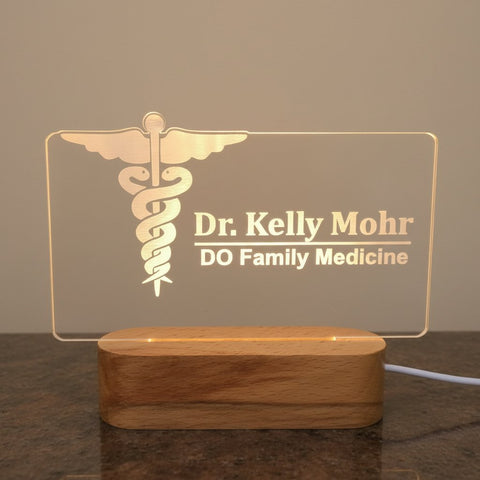 Custom Doctor Illusion Lamp - Personalized Medical Professional Gift