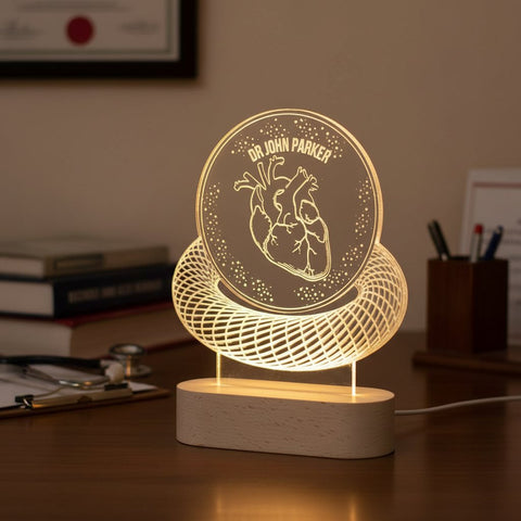 Personalized Cardiologist Night Light Gift| 3D Led Lamp Doctor Gift