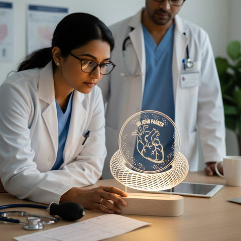 Personalized Cardiologist Night Light Gift| 3D Led Lamp Doctor Gift