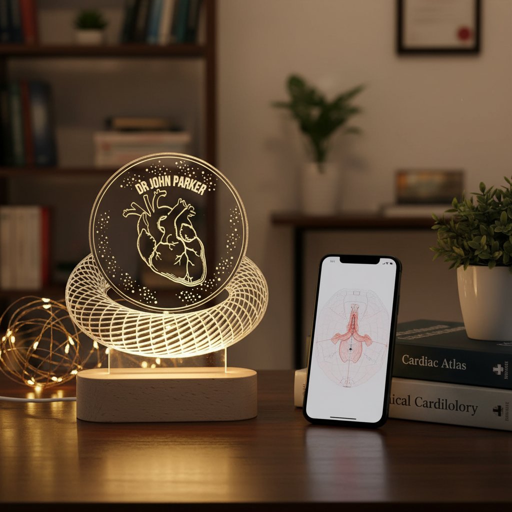 Personalized Cardiologist Night Light Gift| 3D Led Lamp Doctor Gift