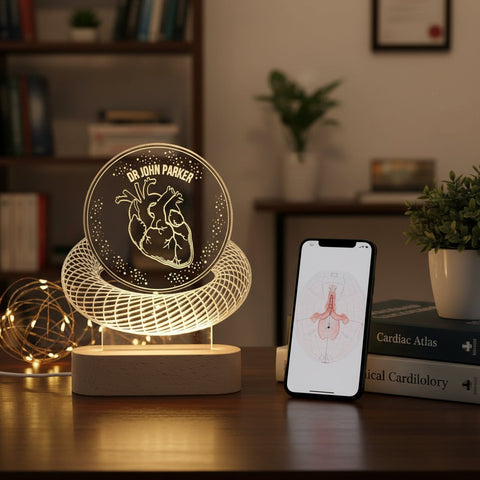 Personalized Cardiologist Night Light Gift| 3D Led Lamp Doctor Gift