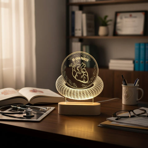 Personalized Cardiologist Night Light Gift| 3D Led Lamp Doctor Gift