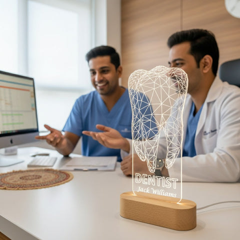 Personalized Dentist Illusion Lamp | Unique Dental Office Decor Gift