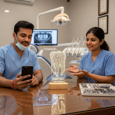 Personalized Dentist Illusion Lamp | Unique Dental Office Decor Gift